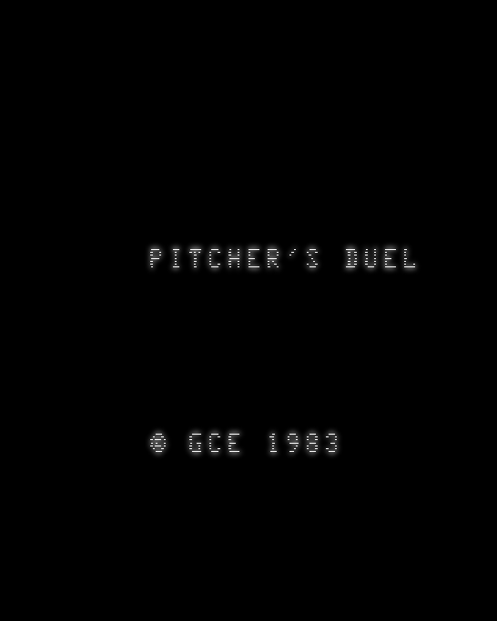 Pitchers Duel title screen for Vectrex